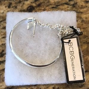 BCBGeneration silver bangle/chain bracelet.